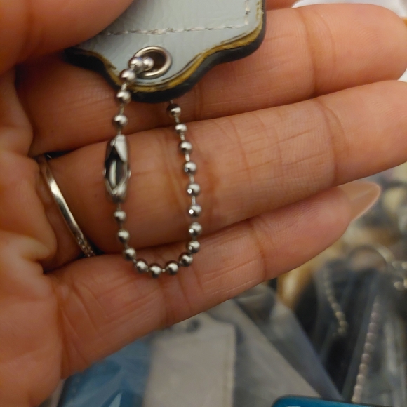 Coach Sky Blue Leather Keychain - Picture 3 of 3